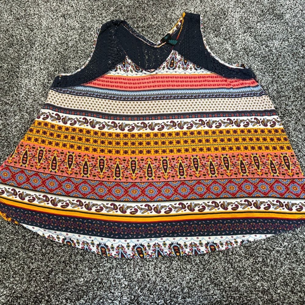 Rue Colorful Sleeveless Boho Top woman’s 2x